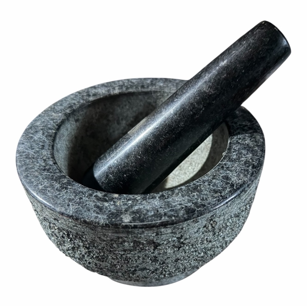 Black and Gray Mortar and Pestle Set